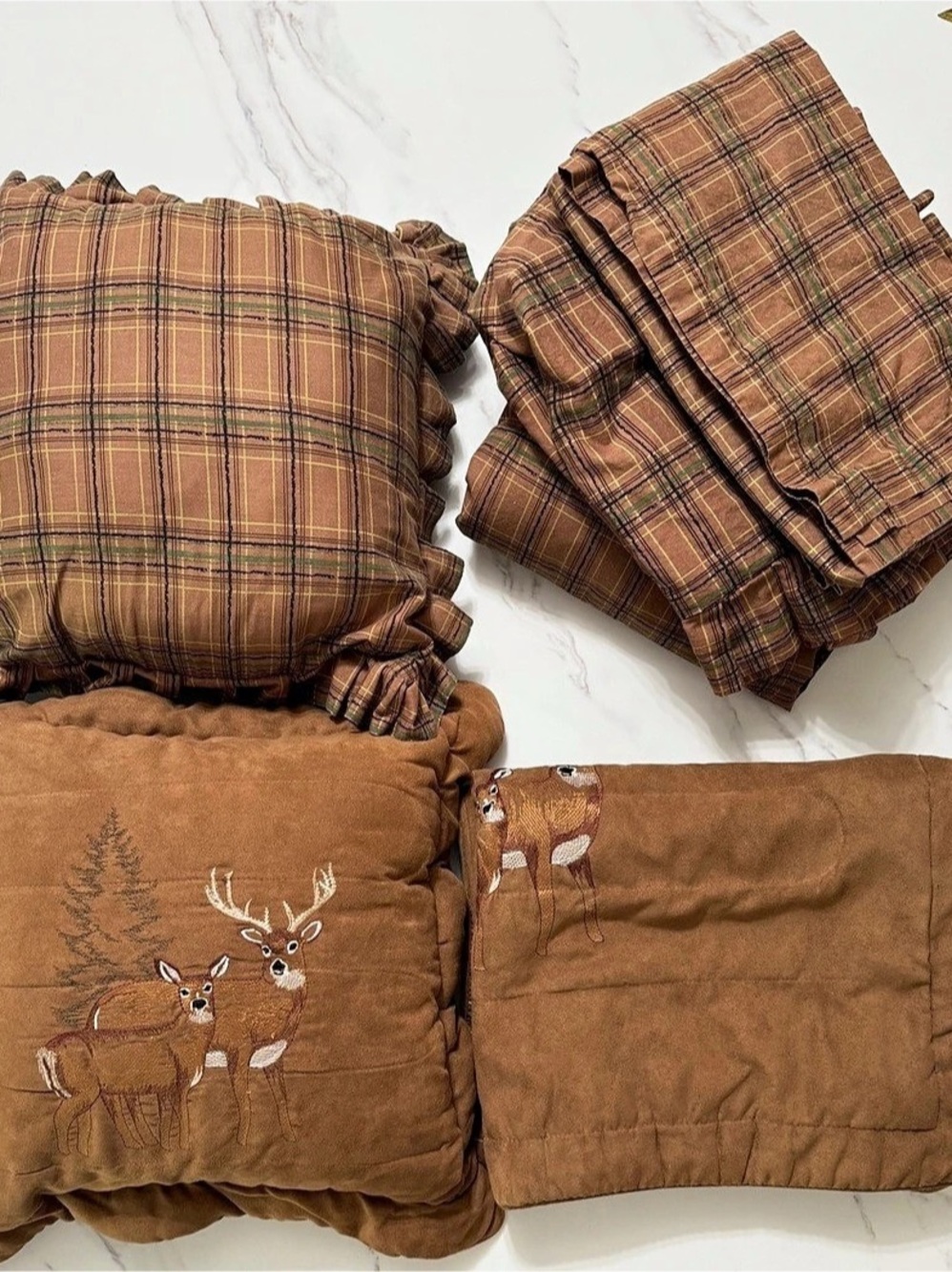 Mossy Oak Huntsman Bedding Set Brown Deer Print Plaid